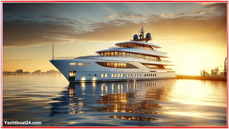 Yacht Sales Management - Luxury yacht at sunset, showcasing elegant design for a comprehensive yacht sales guide in 2024.