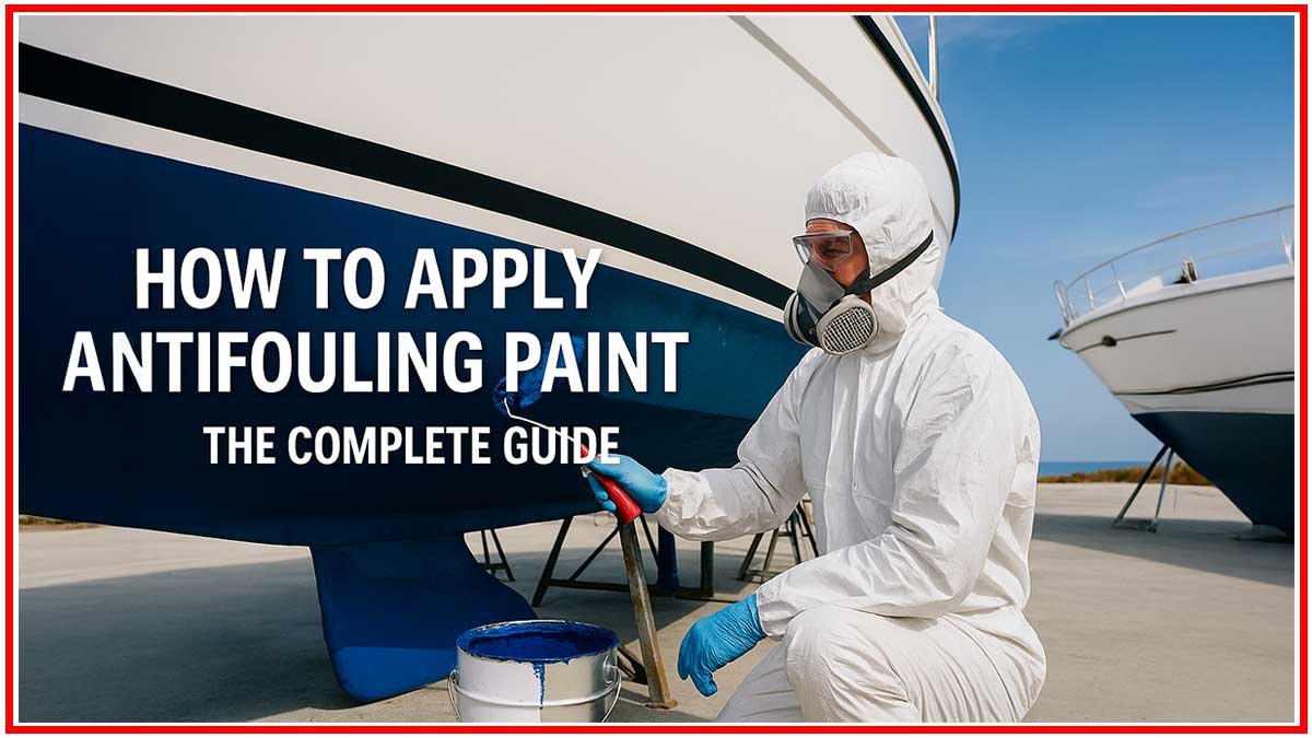 Worker applying antifouling paint on boat hull for how to apply antifouling paint guide 2025